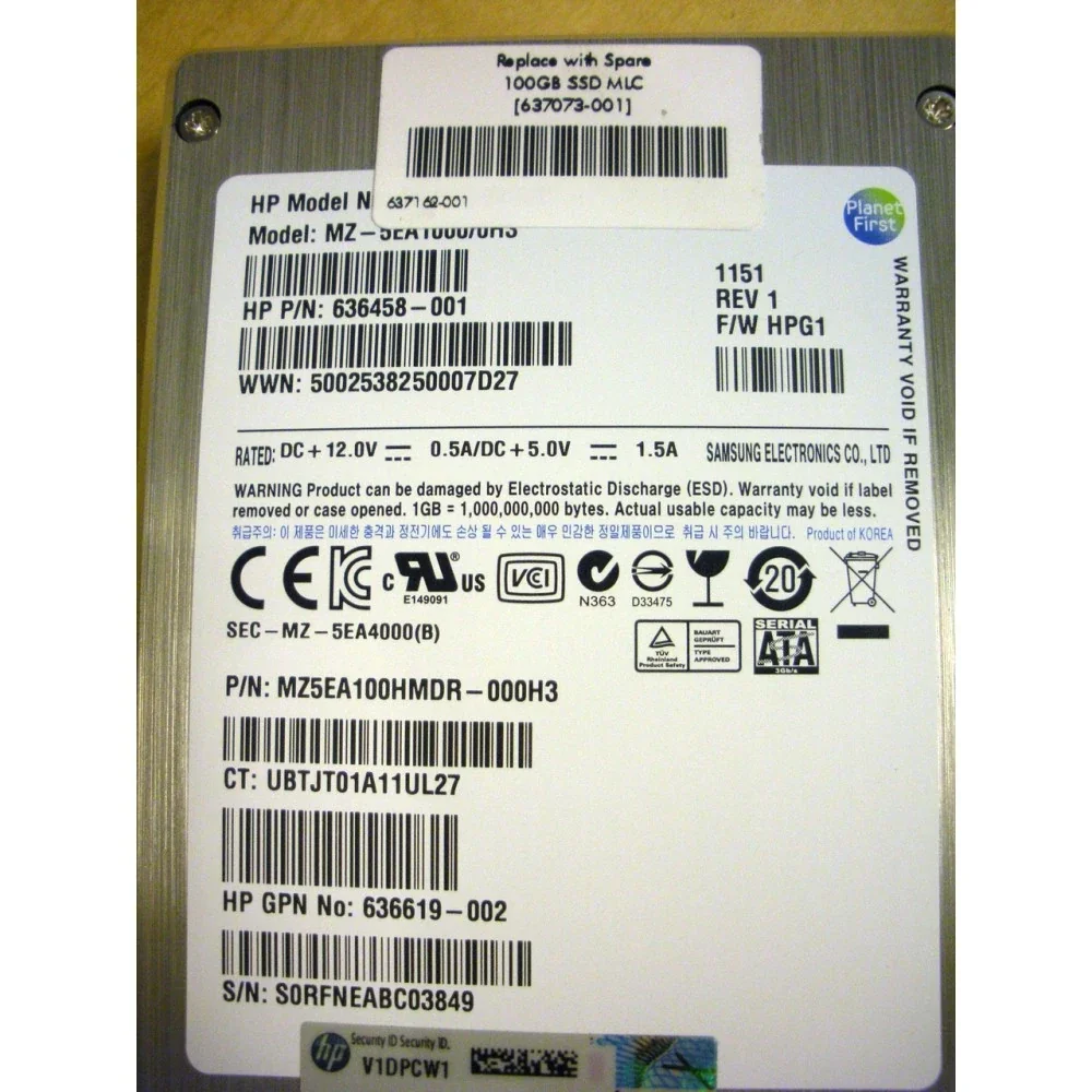 MK0100GCTYU - HP 100GB SATA 6Gb/s 2.5-inch SFF MLC — $229.59 | Pro Disk ...