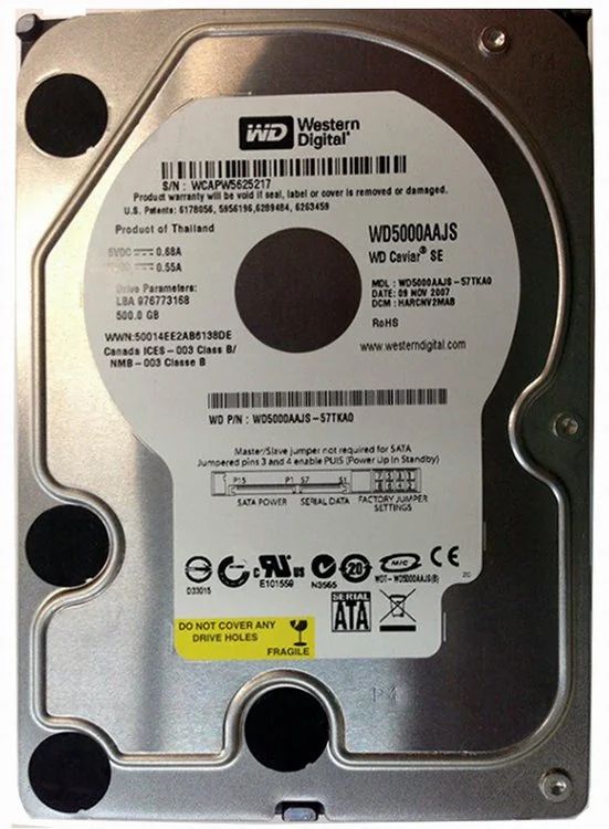 Wd5000aajs WD5000AAJS-55YFA0 - Western Digital Caviar SE — $223.46 | Pro Disk Network