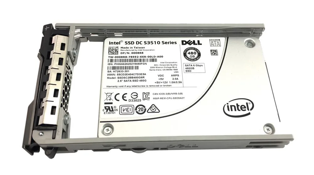 0008R8 - Dell 480GB SATA 6Gb/s MLC Read Intensive 2.5-inch Solid State Drive