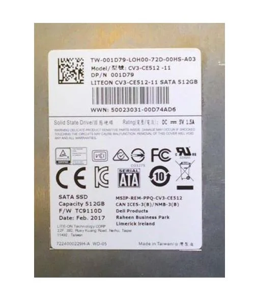 001D79 - Dell 512GB Multi-Level Cell (MLC) SATA 6Gb/s 2.5-inch Solid State Drive