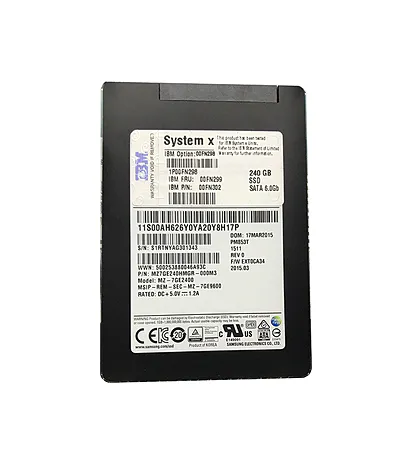 00FN299 - IBM 240GB Multi-Level Cell (MLC) SATA 6Gb/s Hot-Swappable 2.5-inch Solid State Drive