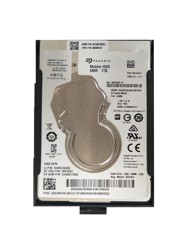 00HM747 - Lenovo 1TB 5400RPM SATA 6Gb/s 2.5-inch Hard Drive