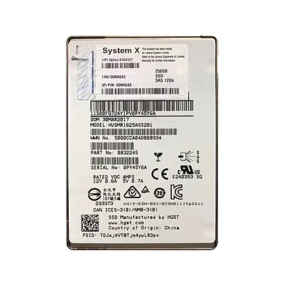 00NA685 - Lenovo 250GB SAS 12Gb/s 2.5-inch SSD with Tray