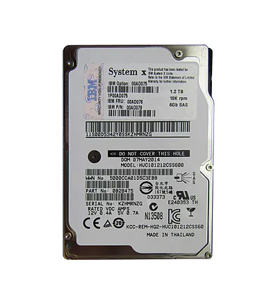 01EJ022 - IBM 1.2TB 10000RPM SAS 12Gb/s 2.5-inch Hard Drive