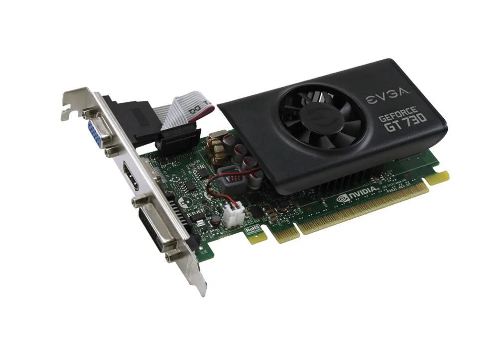 01G-P3-3731-L1 - EVGA GeForce GT 730 1GB 64-Bit GDDR5 PCI Express 2.0 DVI-D/ HDMI Low Profile Video Graphics Card