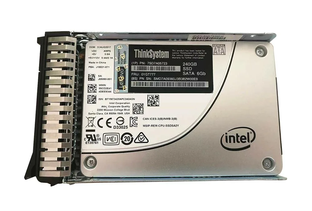 01GT777 - Lenovo ThinkSystem 2.5 Intel S4600 240GB Mainstream SATA 6Gb Hot Swap SSD