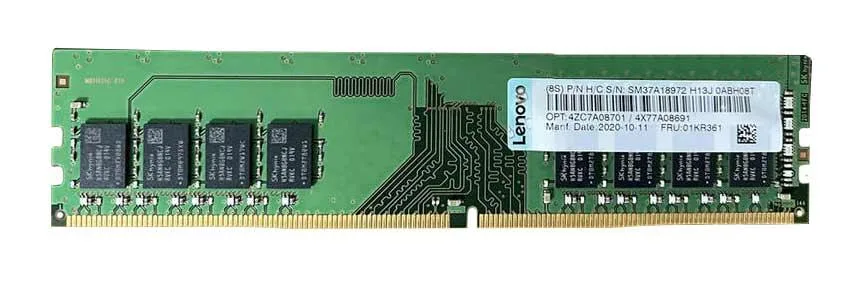 01KR361 - Lenovo 8GB DDR4-2666MHz/PC4-21300 Non-ECC Unbuffered CL19 288-Pin UDIMM 1.2V Single Rank Memory Module