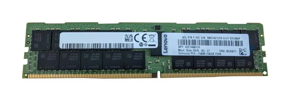 02JG677 - Lenovo 256GB PC4-23400 DDR4-2933MHz ECC Registered CL21 RDIMM 1.2V Octa-Rank Memory Module