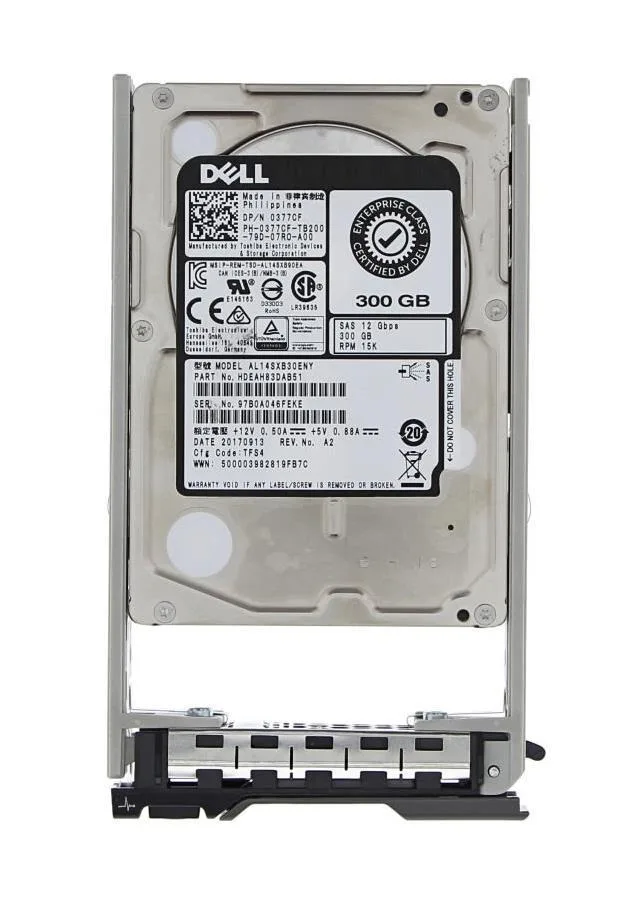 0377CF - Dell 300GB SAS 12Gb/s 15000RPM 128MB Cache Hot-Swappable 2.5-inch Hard Drive