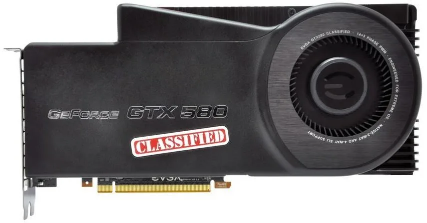 03G-P3-1588-BM - EVGA GeForce GTX 580 Classified 3GB GDDR5 384-Bit PCI-Express 2.0 x16 Dual DVI Graphics Card