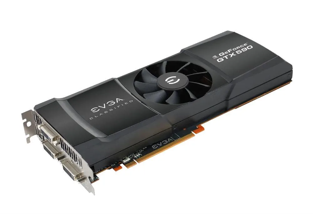 03G-P3-1596-K2 - EVGA GeForce GTX 590 Classified 3GB GDDR5 768-Bit PCI-Express 2.0 x16 3x DVI Graphics Card