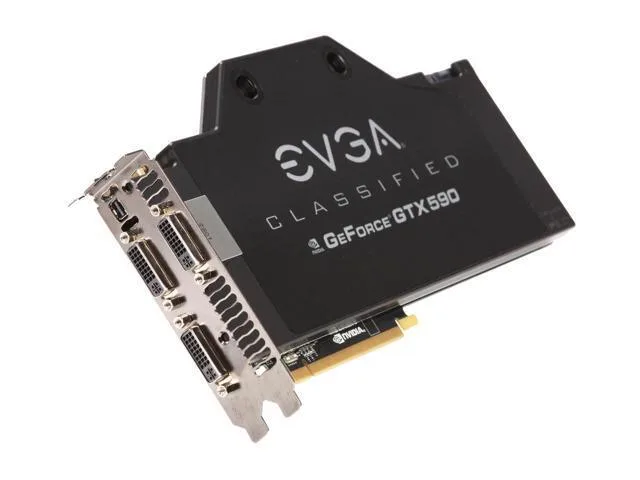 03G-P3-1599-AR - EVGA GeForce GTX 590 Classified Hydro Copper 3GB GDDR5 PCI-Express 2.0 3x DVI Graphics Card