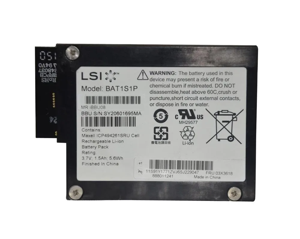 03X3618 - Lenovo 3.7V DC 1500MAH Li-Ion RAID 700 Battery for ThinkServer