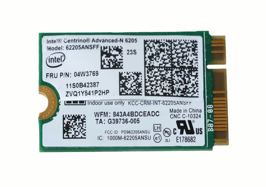 04W3769 - Lenovo Mini-PCI Express WLAN Intel Centrino Advanced-N 6205 SFF for ThinkPad X1