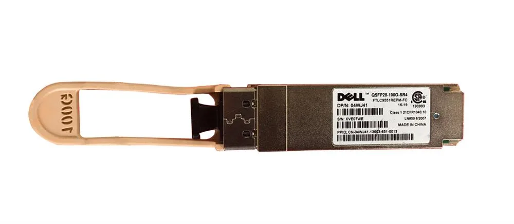 04WJ41 - Dell 10GBase Multi-mode Fiber 100m 850nm MPO Connector QSFP28 Transceiver Module