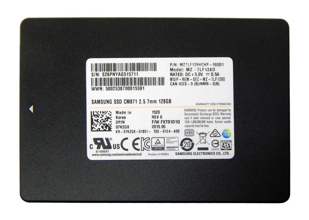07K2G8 - Dell 128GB SATA 2.5-inch 7mm Solid State Drive
