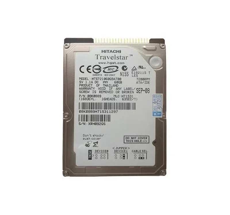 08K0889 - IBM 60GB 7200RPM Ultra ATA-100 IDE/EIDE 2.5-inch Laptop Hard Drive