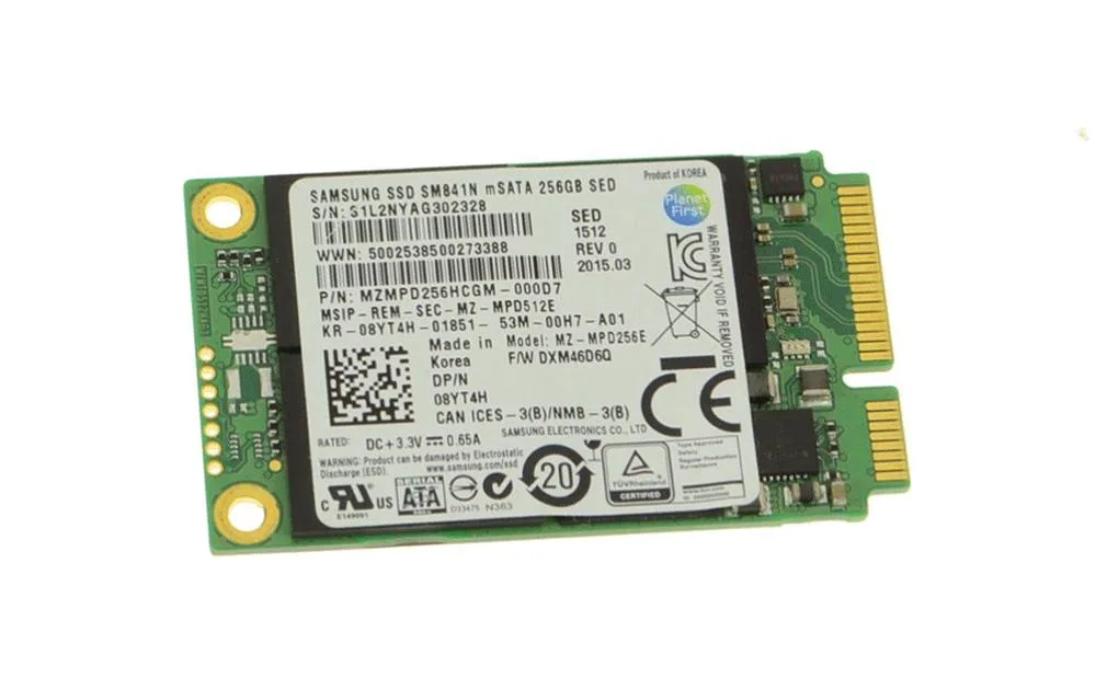08YT4H - Dell 256GB Multi-Level Cell (MLC) SATA 6Gb/s mSATA Solid State Drive