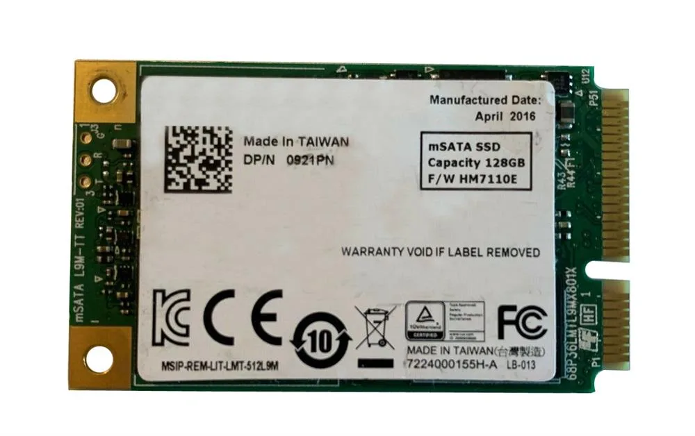 0921PN - Dell 128GB MSATA 6Gb/s Solid State Drive (SSD)