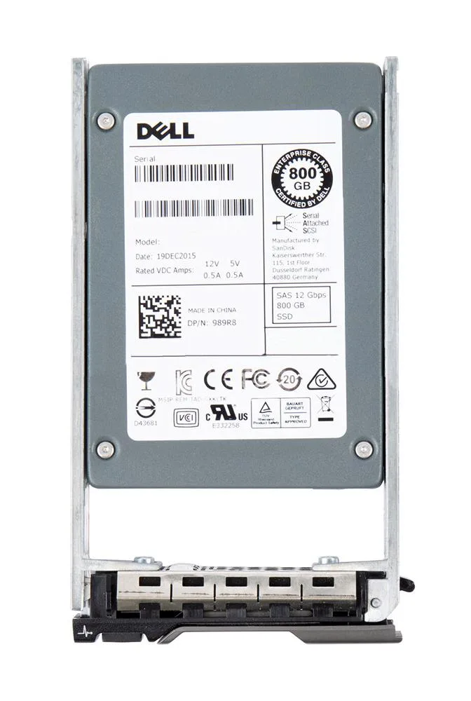 0989R8 - Dell 800GB Multi-Level Cell (MLC) SAS 12Gb/s 2.5-inch Solid State Drive