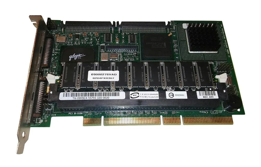 09M914 - Dell PERC3 Dual Channel PCI Ultr160 SCSI RAID Controller Card with 64MB Cache