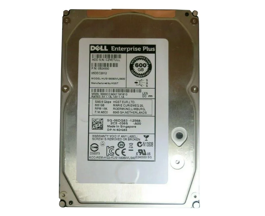 0B24550 - Dell 600GB 15000RPM SAS 6Gb/s 3.5-inch Hard Drive