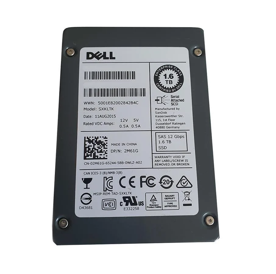 0DGKC0 - Dell 1.6TB SAS 12Gb/s eMLC Mix Use 2.5-inch Solid State Drive