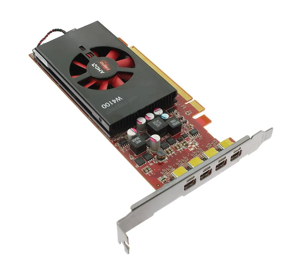 0DJ1Y6 - Dell AMD FirePro W4100 2GB 4x DisplayPort Low Profile Video Graphics Card