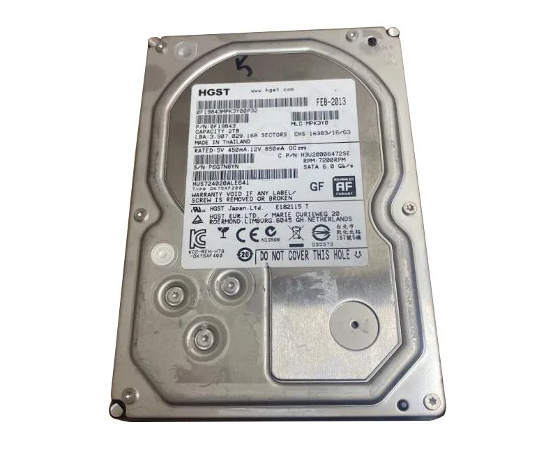0F19843 - HGST 2TB SATA 6Gb/s 7200RPM 64MB Cache 3.5-inch Hard Drive