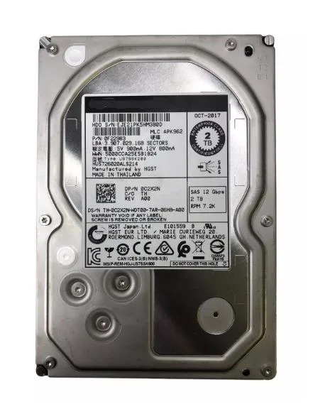 0F22983 - Hitachi Ultrastar 7K6000 2TB 7200RPM SAS 12Gb/s SED 3.5-inch Hard Drive