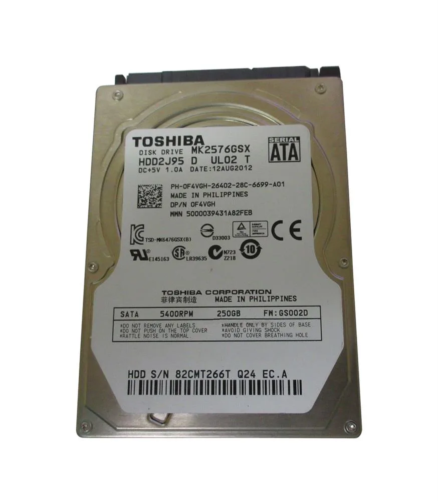 0F4VGH - Dell 250GB 5400RPM SATA 3Gb/s 8MB Cache 2.5-inch hard Drive for Latitude E5420 LaptopsHard Drive