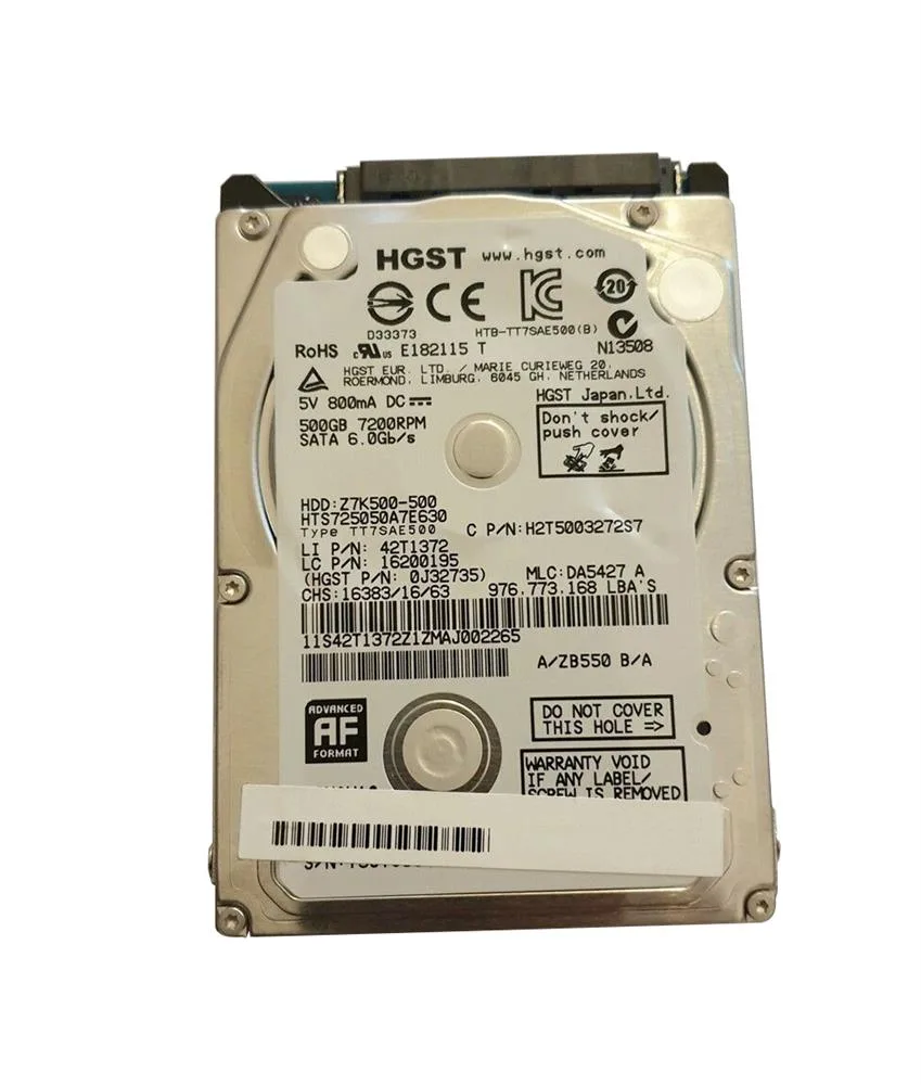 0J32735 - Hitachi Travelstar Z7K500 500GB 7200RPM SATA 6Gb/s 32MB Cache 2.5-inch Hard Drive
