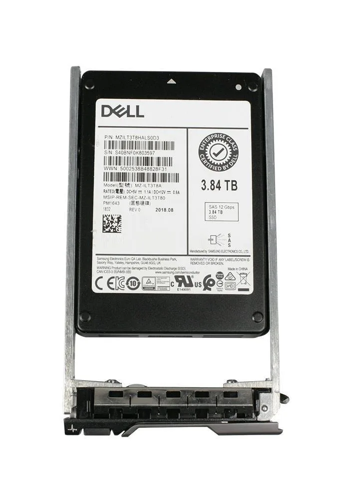 0J68V7 - Dell 3.84TB SAS 12Gb/s Mix Use 2.5-inch Solid State Drive