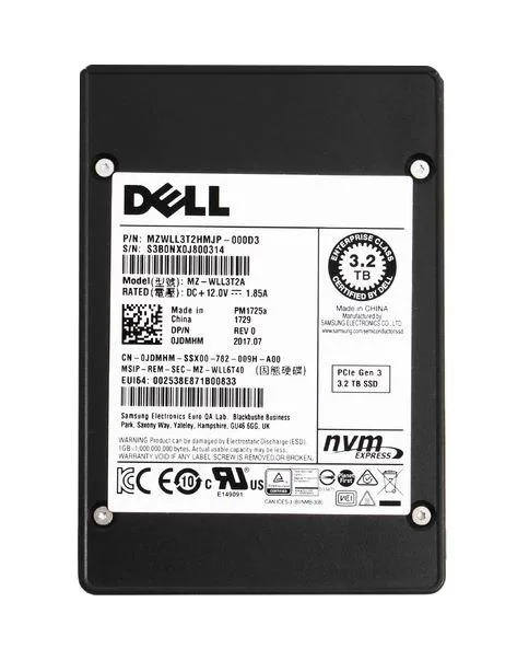 0JDMHM - Dell 3.2TB PCI-E 3.0 X4/8 NVMe 2.5-inch Enterprise Solid State Drive