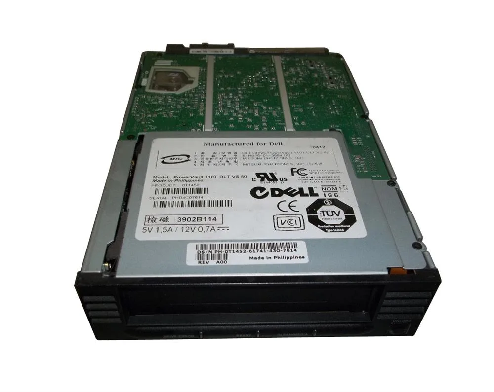 0T1452 - Dell PowerVault 110T VS80 40/80GB DLT-1 H/H Internal LVD/SE Tape Drive