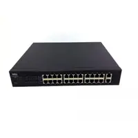 0TJ657 - Dell PowerConnect 2324 24 x Port 10/100Base-T + 2 x Ports 10/100/1000Base-T Fast Ethernet Unmanaged Ethernet Switch