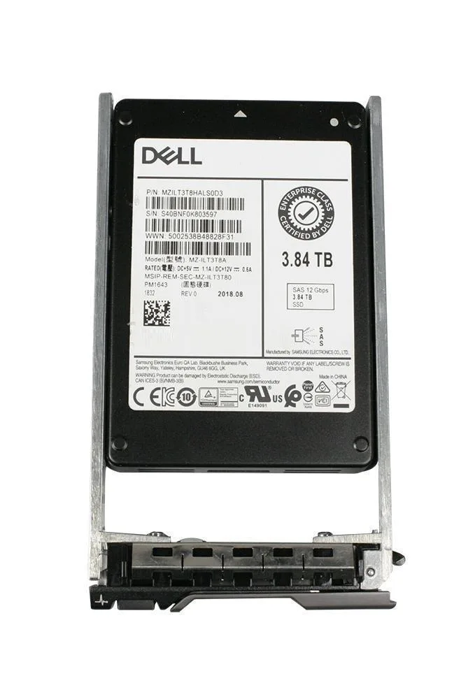 0TMP7D - Dell 3.84TB Triple-Level Cell (TLC) SAS 12Gb/s Hot Swap Read Intensive 2.5-inch Solid State Drive