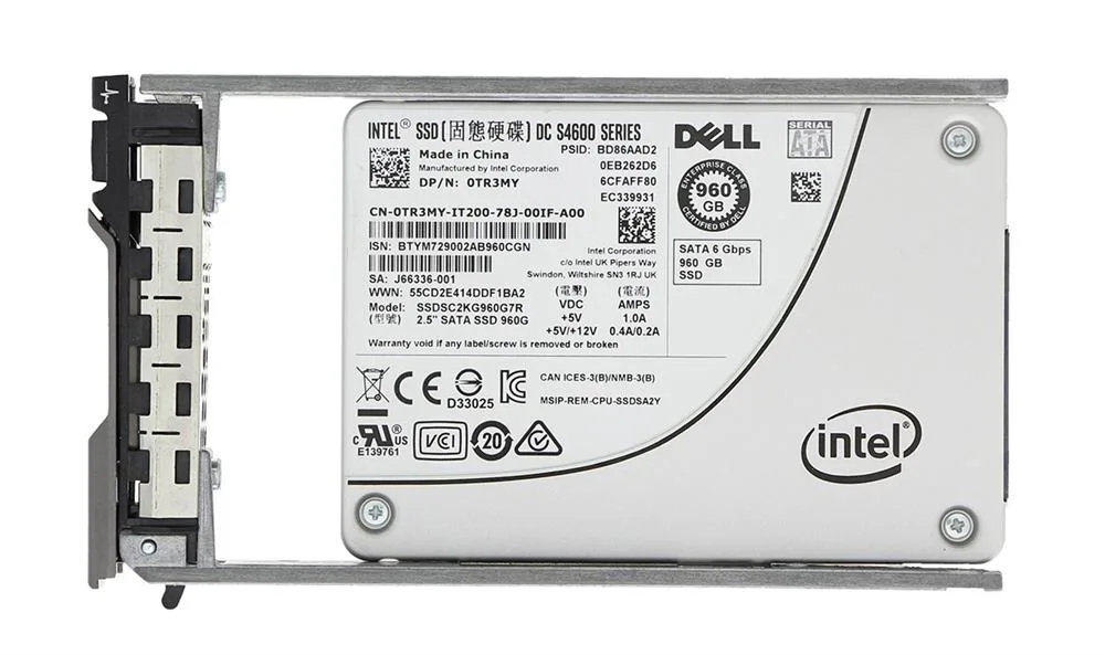 0TR3MY - Dell 960GB TLC SATA 6Gb/s Mix Use Hot-Swappable 2.5-inch Solid State Drive