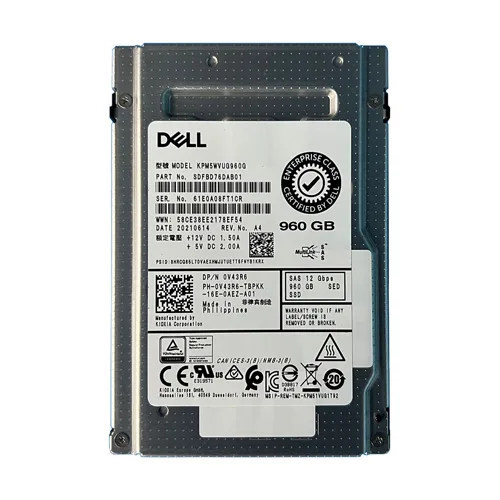0V43R6 - Dell Kioxia 960GB SAS 12GB/s Mixed Use 512e FIPS 140-2 2.5-inch Solid State Drive