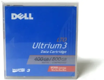 0WC374 - Dell 400/800GB LTO Ultrium 3 WORM Tape Cartridge for PowerEdge 6600, 2800FS, 6800 FS, 2900 FS, 1900 FS, 840 FS