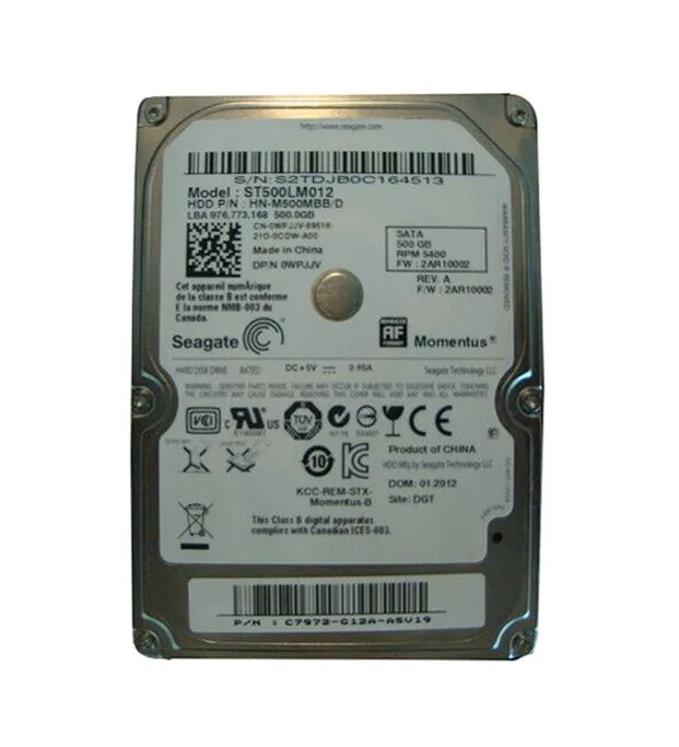 0WPJJV - Dell 500GB 5400RPM SATA 3Gb/s 2.5-inch Hard Drive