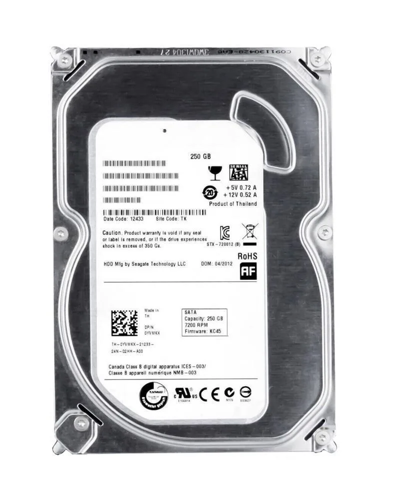 0XT123 - Dell 250GB 7200RPM SATA 3Gb/s 3.5-inch Hard Drive