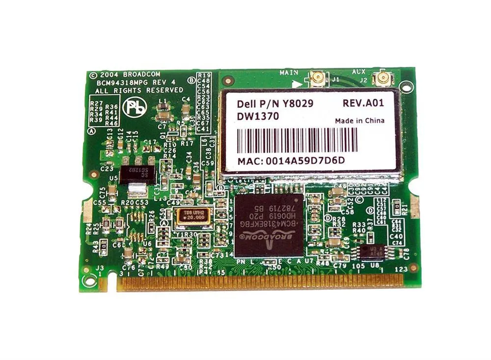 0Y8029 - Dell Wireless 1370 802.11B/ G Mini PCI Card