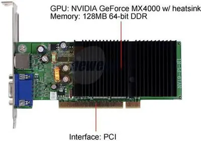 128-P1-NV94-AR - EVGA GeForce MX4000 128MB 64-Bit DDR PCI Low Profile Video Graphics Card
