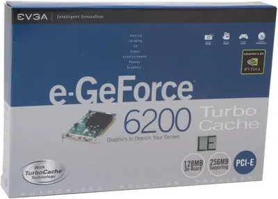 128-TC-2N27-L1 - EVGA GeForce 6200LE TC 128MB GDDR2 64-Bit PCI Express x16 DVI/ D-Sub/ S-Video Out Video Graphics Card