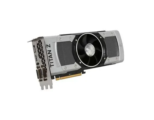 12G-P4-3990-A1 - EVGA GeForce GTX Titan Z 12GB GDDR5 768-Bit DVI-I/ DVI-D/ HDMI/ DisplayPort SLI Support PCI Express 3.0 Video Graphics Card