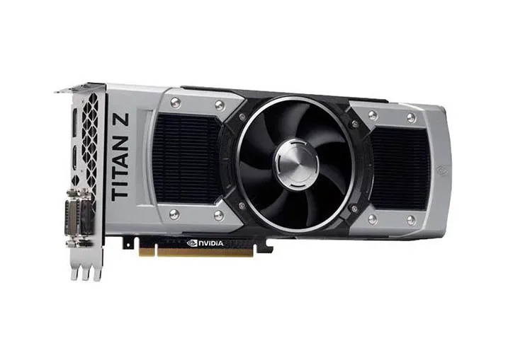12G-P4-3990-AR - EVGA GeForce GTX Titan Z 12GB GDDR5 768-Bit DVI-I/ DVI-D/ HDMI/ DisplayPort SLI Support PCI Express 3.0 Video Graphics Card