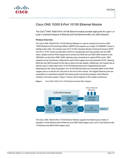 15305-E100-8 - Cisco 8-Port 10/100Base-TX Expansion Module
