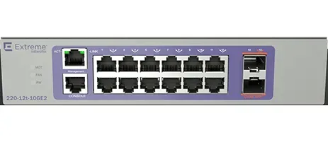 16560 - Extreme Networks ExtremeSwitching 220-12t-10GE2 220 Series 12 port 10/100/1000BASE-T SFP+ 10 Gigabit Ethernet Switch
