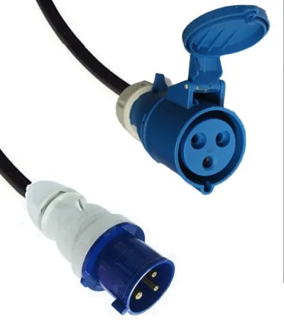 180-2063 - Sun Power Cord (Blue) 32A Watertight IEC 309 to Han 6HsB (INTL)Fire 12K 15K E20K E25K RoHS Y